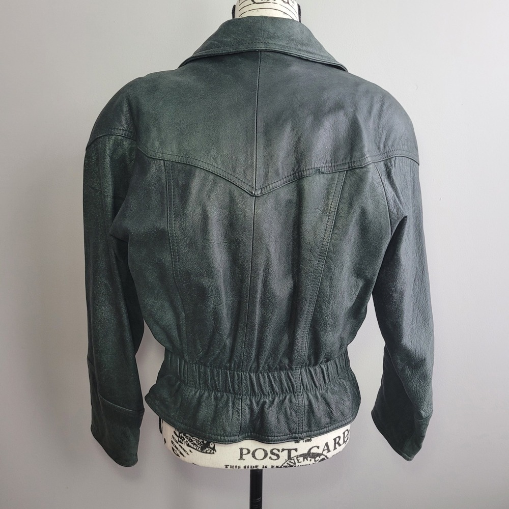 Vintage Adventure Bound Wilson's dark green leather bomber jacket thinsulate‎ - Picture 3 of 16